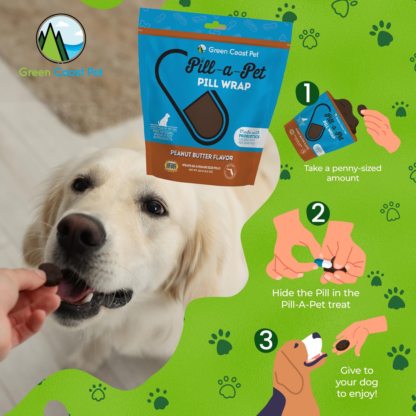 GREEN COAST PET PILL WRAP