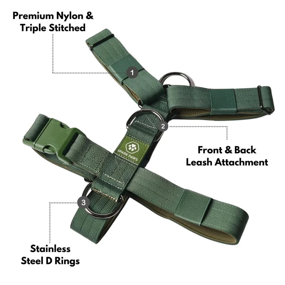 COMFORT CONTROL NO-PULL DOG HARNESS ARMY GREEN