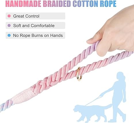 NUGUTIC HANDMADE BRAIDED ROPE DOG LEASH