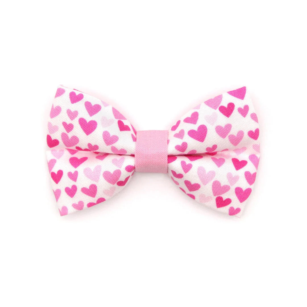 ¨DARLING¨ FUCHSIA PINK HEART CAT COLLAR & BOWTIE
