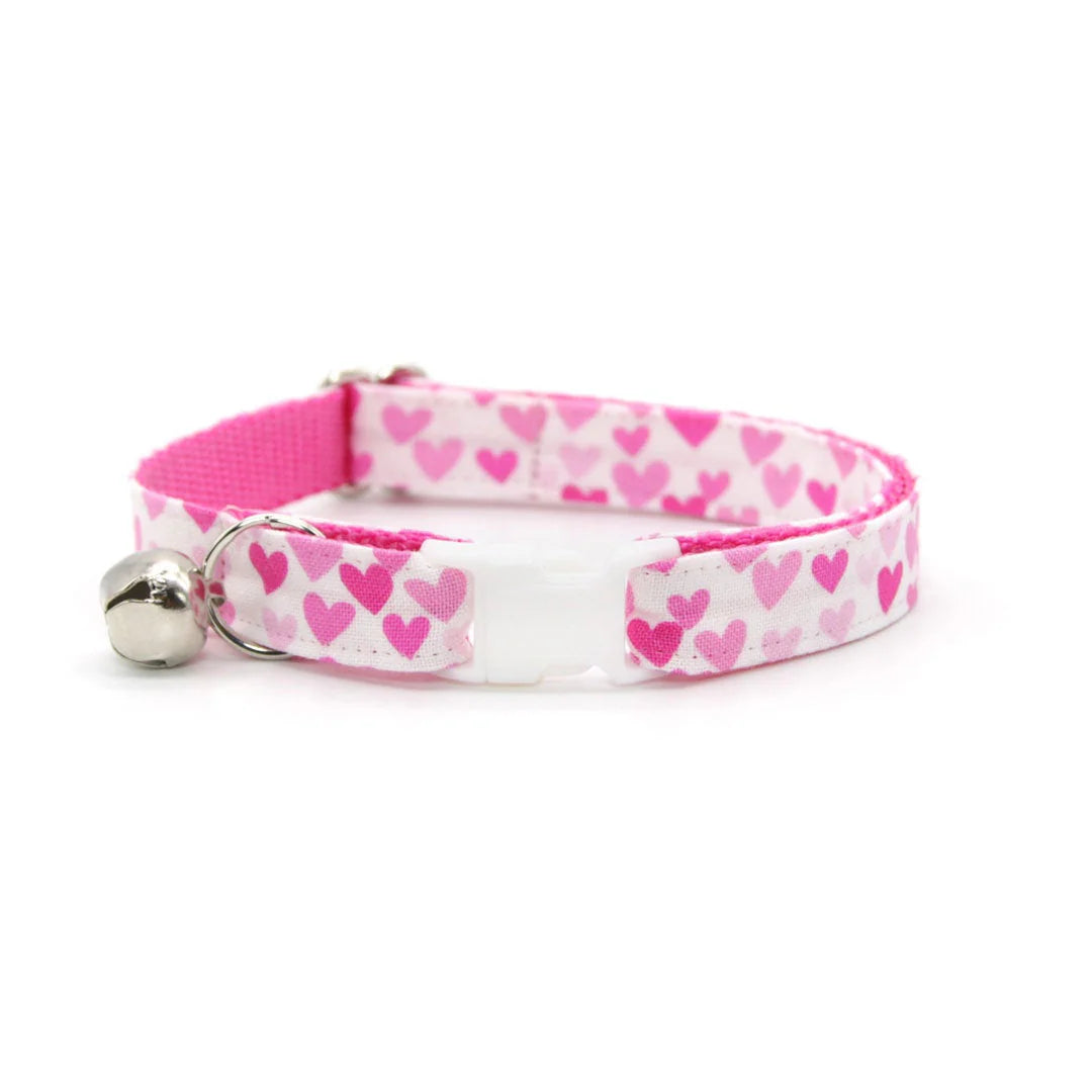 ¨DARLING¨ FUCHSIA PINK HEART CAT COLLAR