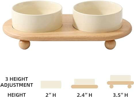 SET DE PLATOS DE CERÁMICA CON SOPORTE DE MADERA