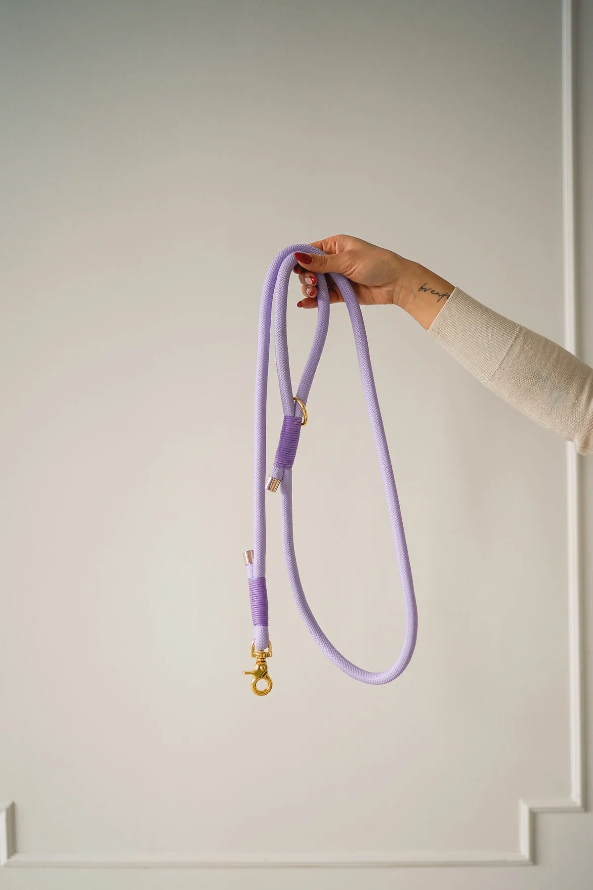 BRAIDED ROPE LEASH LAVENDER