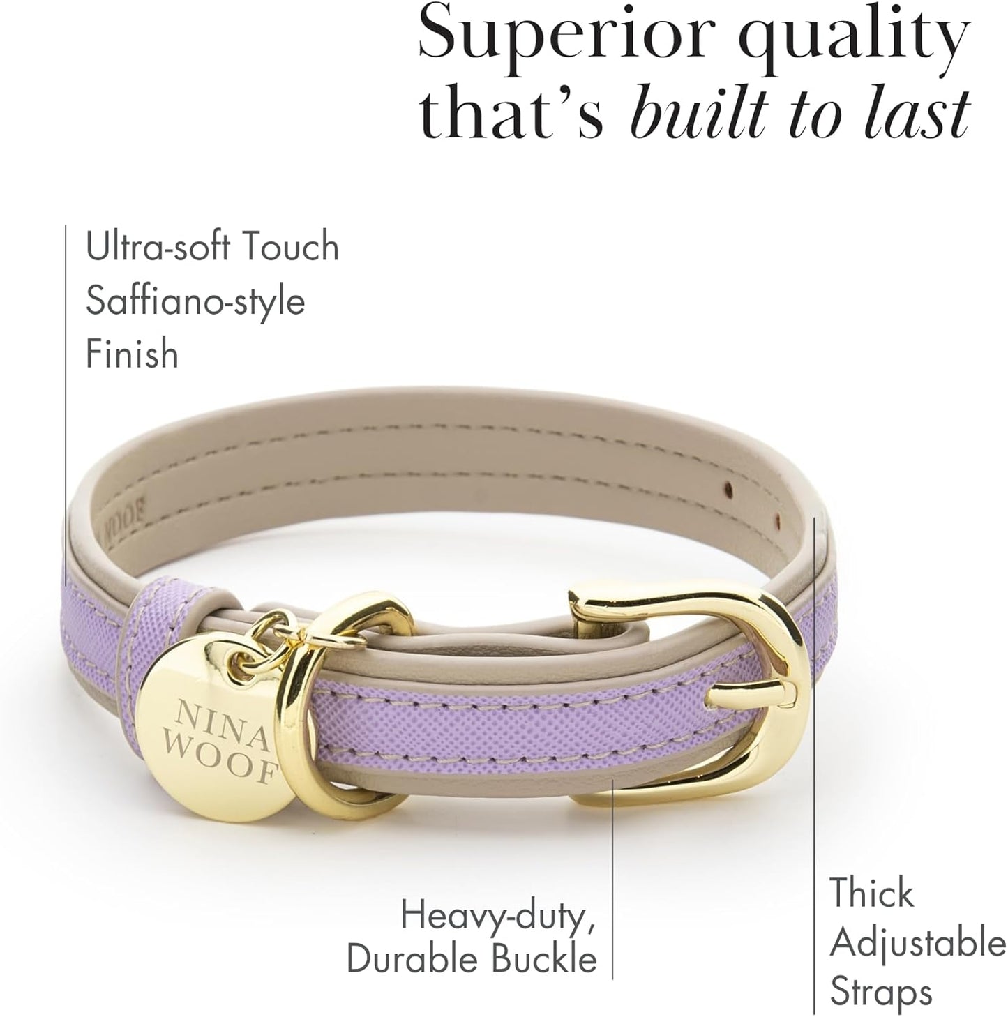 NINA WOOF COLLAR VEGAN LEATHER LONDON