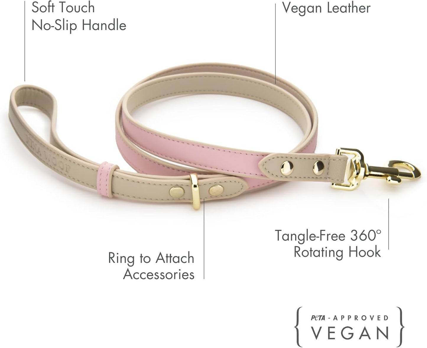 NINA WOOF CUPERTINO LEASH PINK