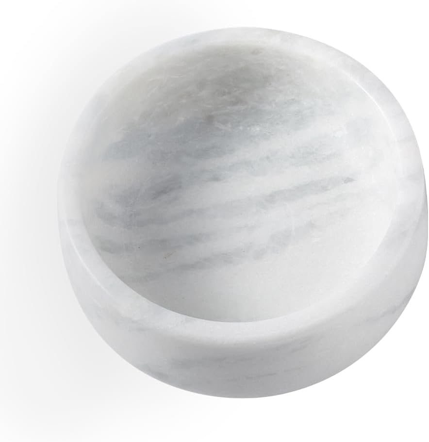 NATURAL MARBLE DOG BOWL