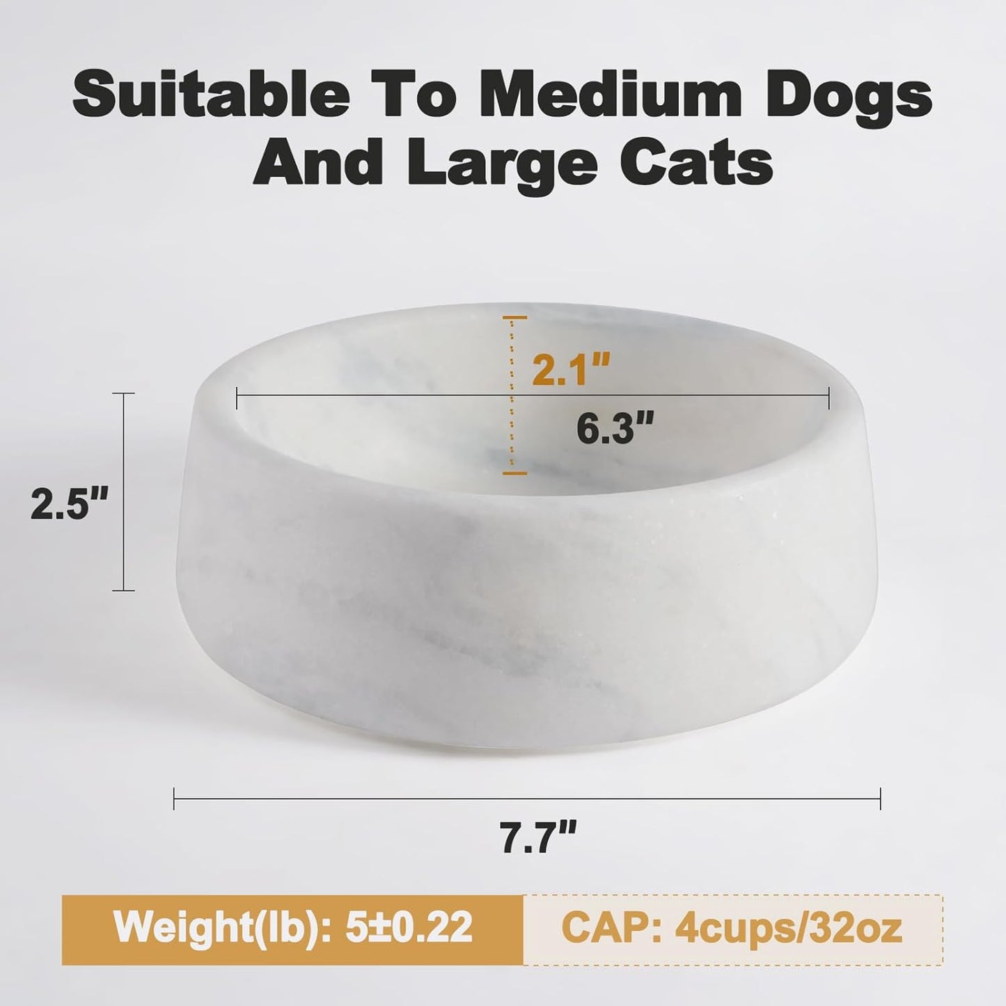 NATURAL MARBLE DOG BOWL