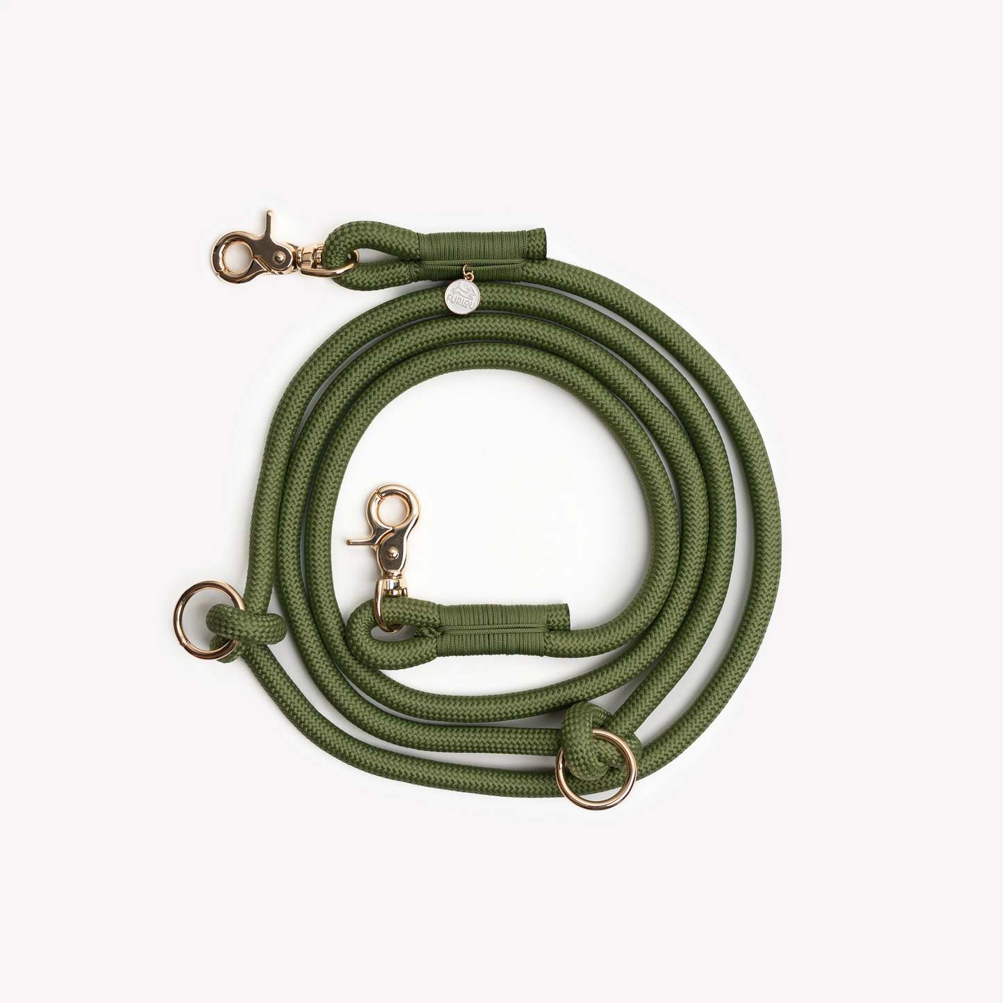 GREEN- HANDS FREE BRAIDED LEASH