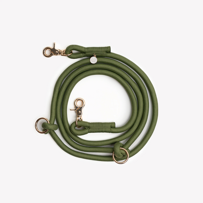GREEN- HANDS FREE BRAIDED LEASH