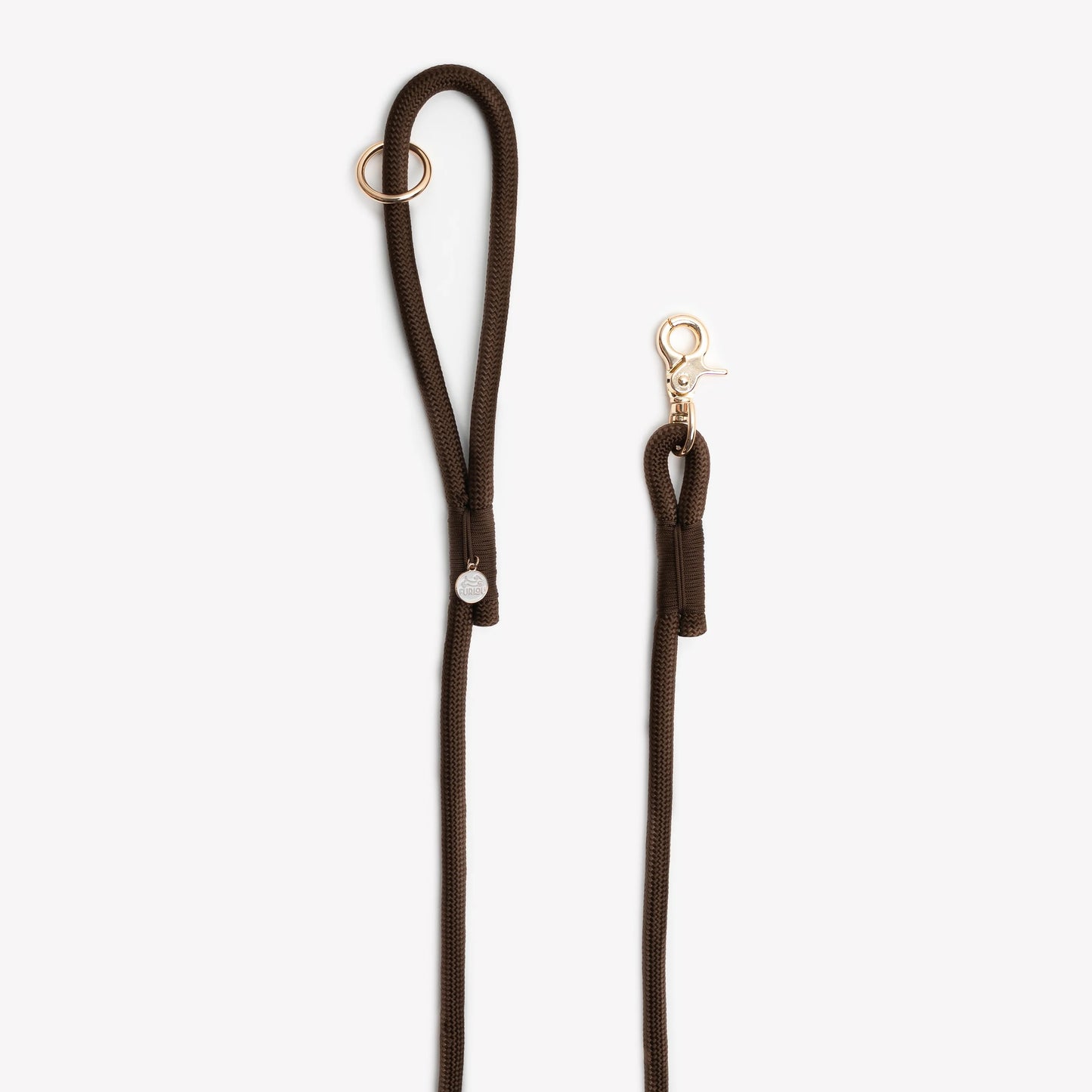 BROWN BRAIDED ROPE LEASH
