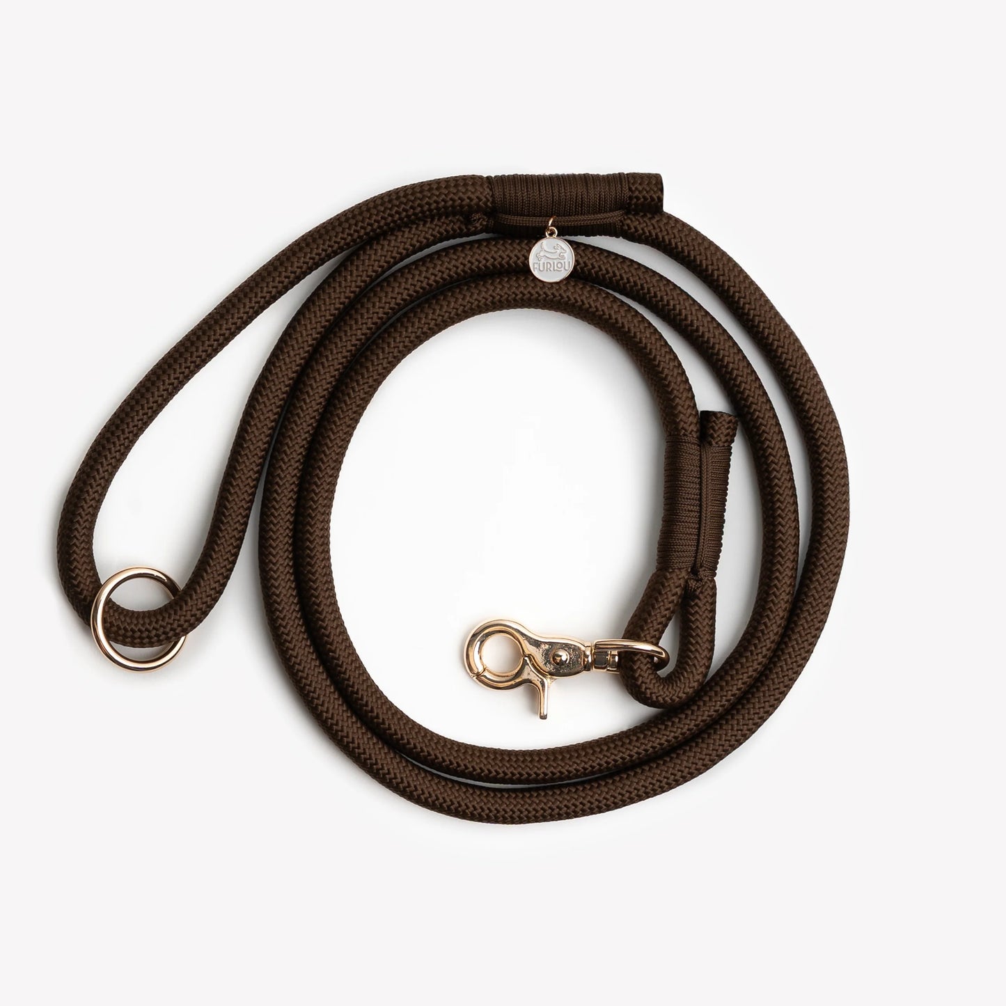 BROWN BRAIDED ROPE LEASH