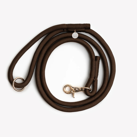 BROWN BRAIDED ROPE LEASH