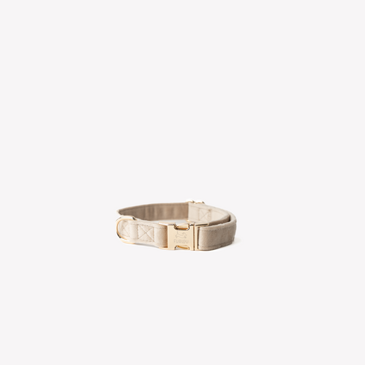 SAND - VELVET DOG COLLAR