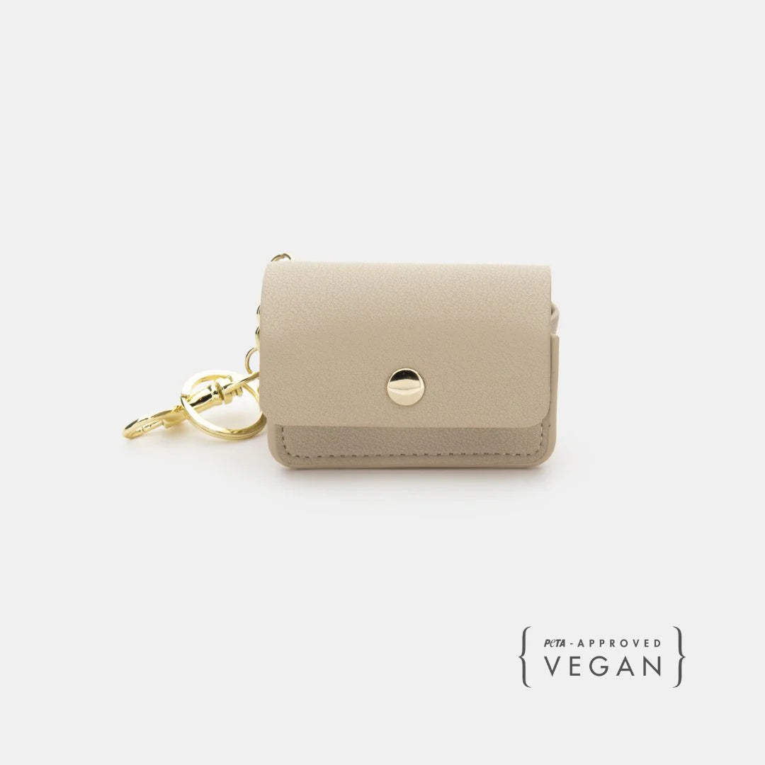 WASTE BAG HOLDER VEGAN LEATHER BAG DISPENSER - BEIGE