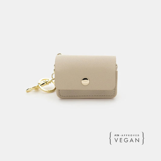 WASTE BAG HOLDER VEGAN LEATHER BAG DISPENSER - BEIGE