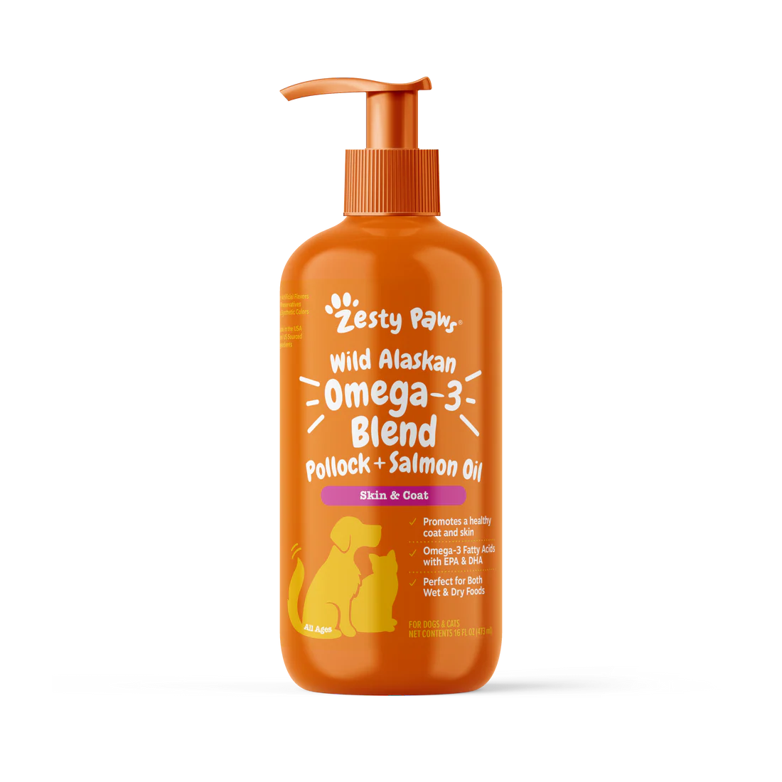 ZESTY PAWS WILD ALASKAN OMEGA 3 BLEND – SALMON OIL 32 OZ