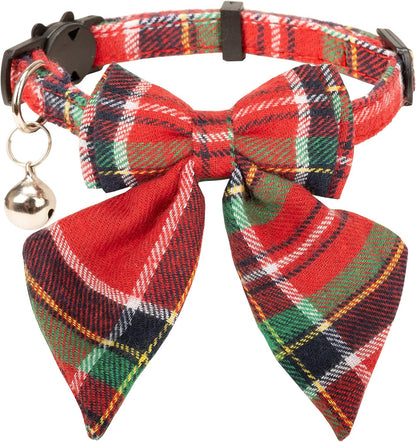 CAT COLLAR RED TARTAN