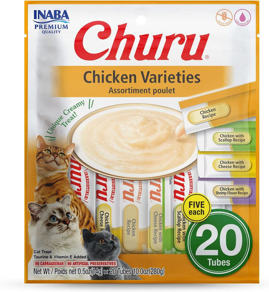INABA CHURU CREAMY TREATS CHICKEN VARIETIES (20 TUBES)