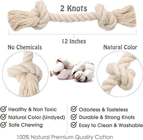 BARIDA 100% NATURAL COTTON DOG ROPE TOY