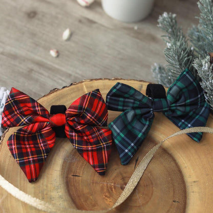 BOW - RED PLAID TARTAN