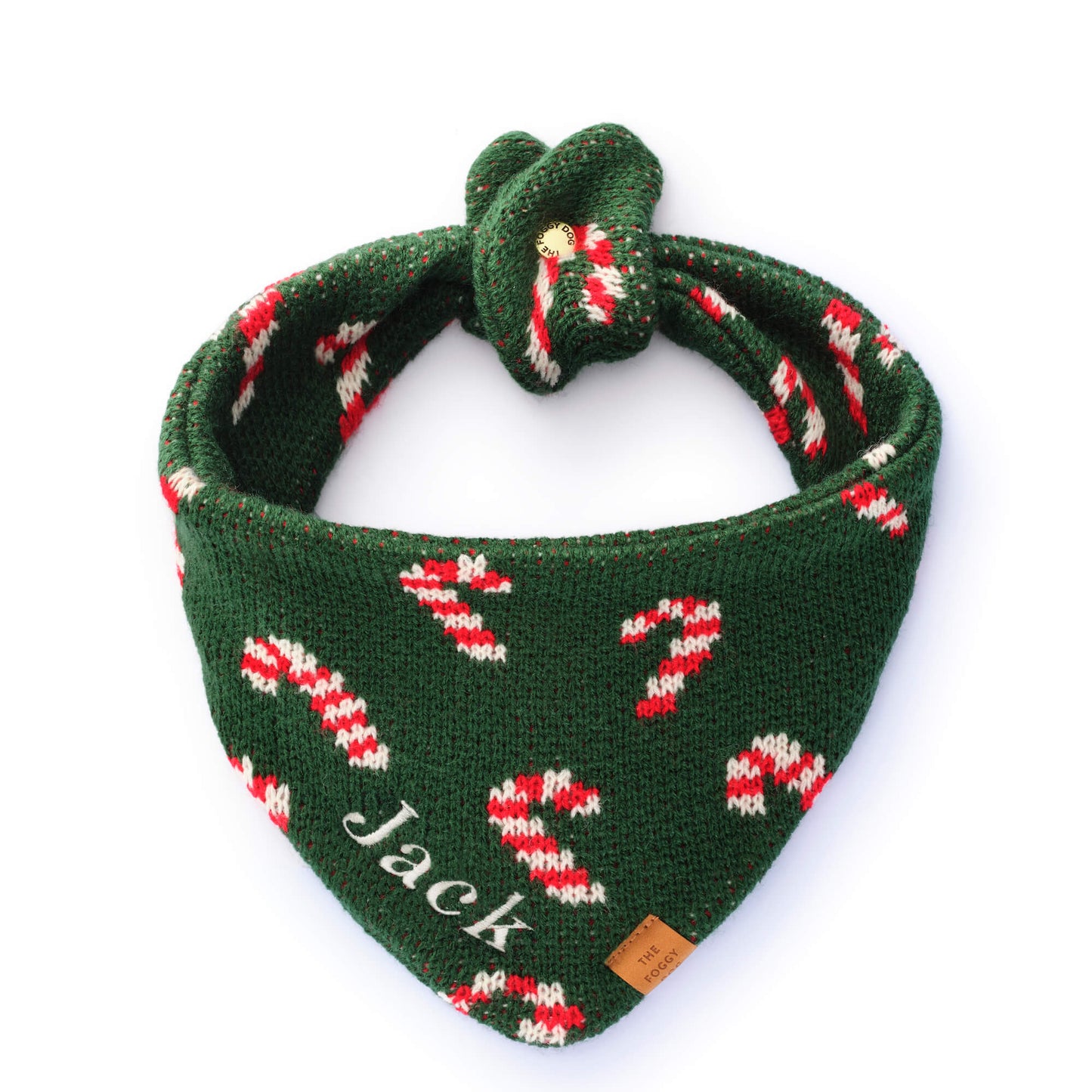 CANDY CANES KNIT DOG BANDANA