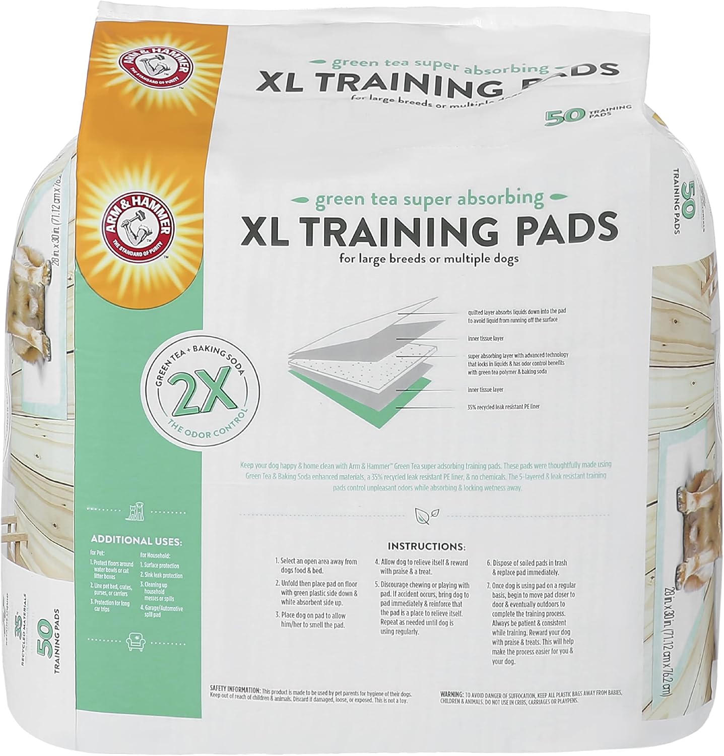 ARM & HAMMER DOG GREEN TEA TRAINING PADS