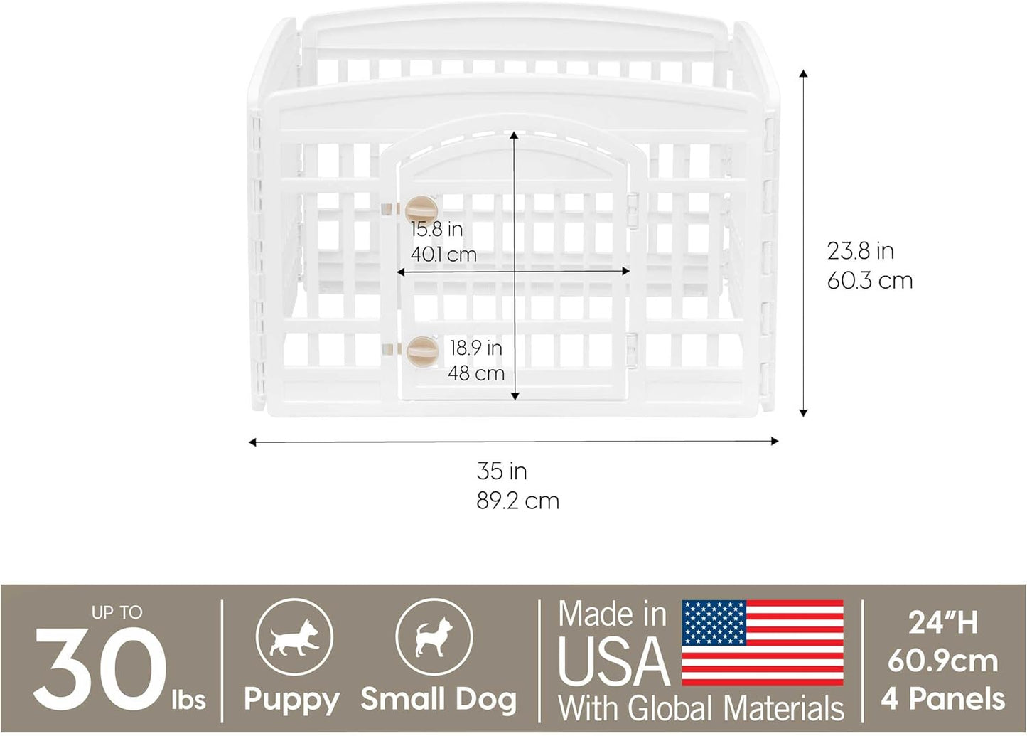 4-PANEL DOG PLAYPEN WITH DOOR