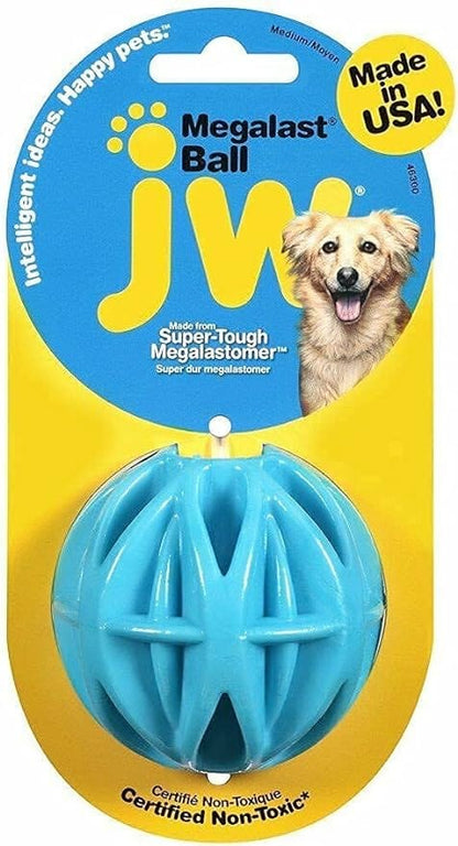 JW PET MEGALAST BALL DOG TOY. CERTIFIED NON-TOXIC