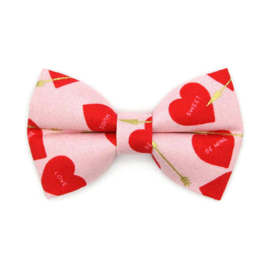 ¨LOVESTRUCK¨RED & PINK CUPID HEARTS BOW TIE