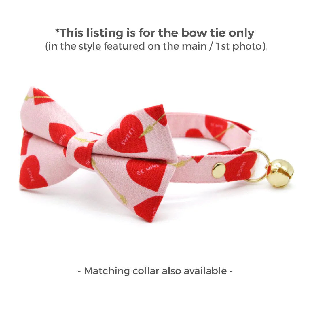 ¨LOVESTRUCK¨RED & PINK CUPID HEARTS BOW TIE