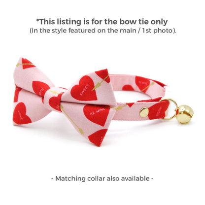 ¨LOVESTRUCK¨RED & PINK CUPID HEARTS BOW TIE
