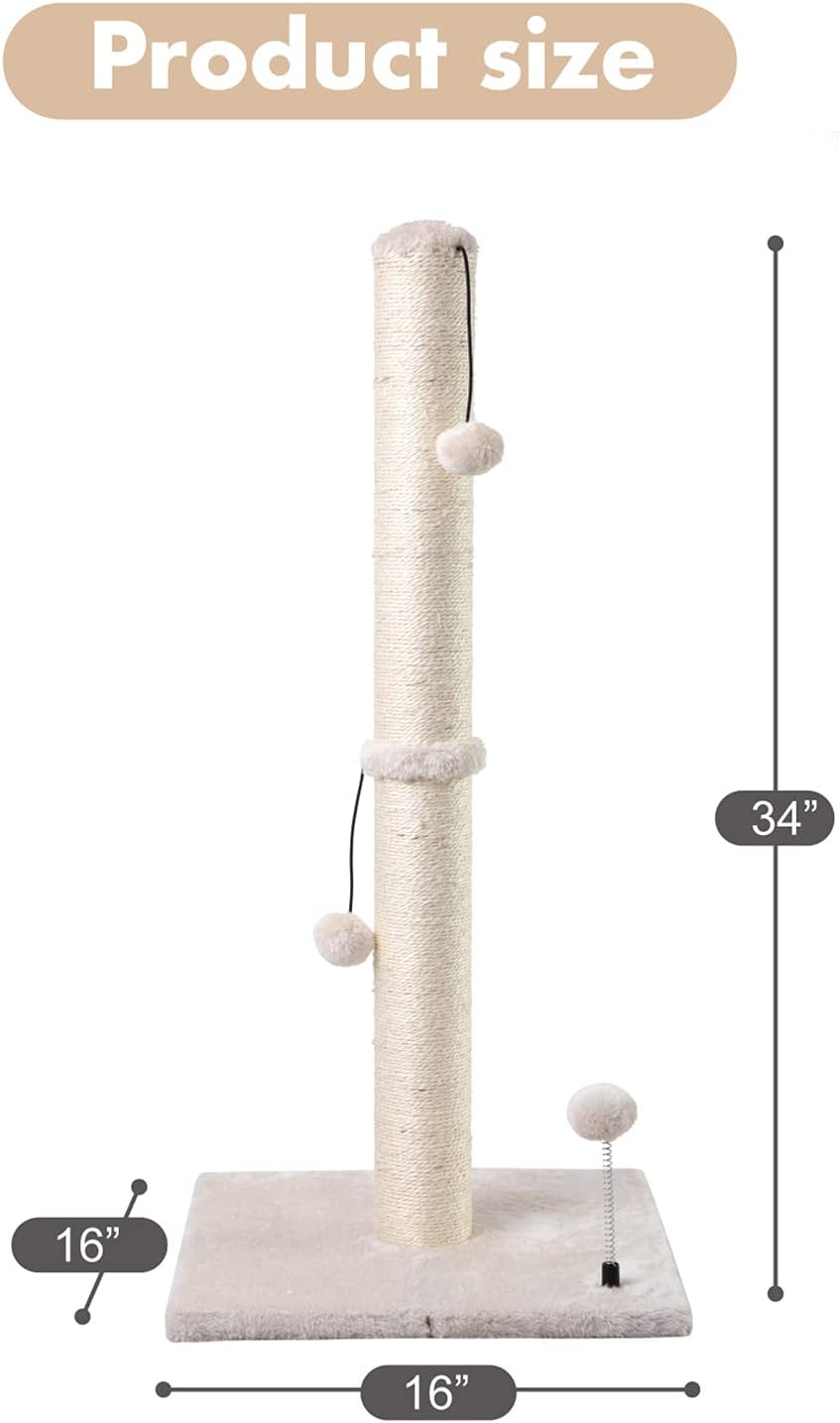 CAT SCRATCHING POST TREE WITH HANGING BALL