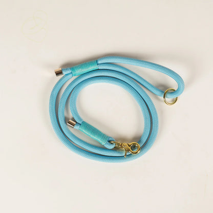 BRAIDED ROPE LEASH TEAL