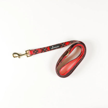 LEASH - RED PLAID TARTAN